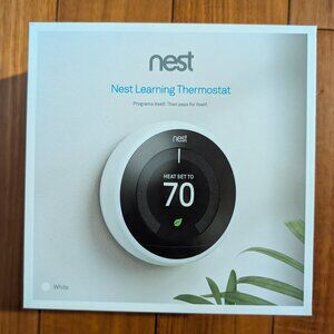 EUC Google Nest Learning Smart Thermostat with WiFi Compatibility/white 3rd Gen